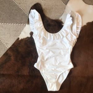 White Ruffle One-piece Swimsuit